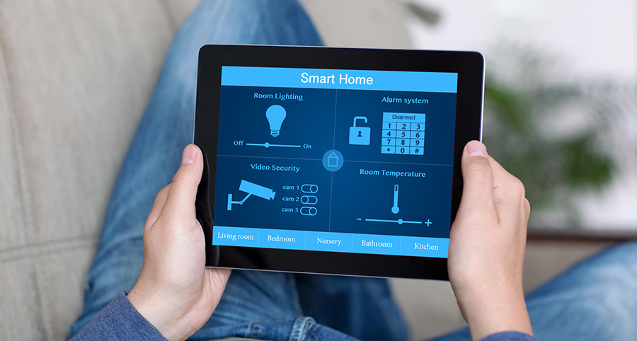 The ability to access and control security components from a mobile device is one of the top smart home trends in Provo. Close-up of smart home security app.